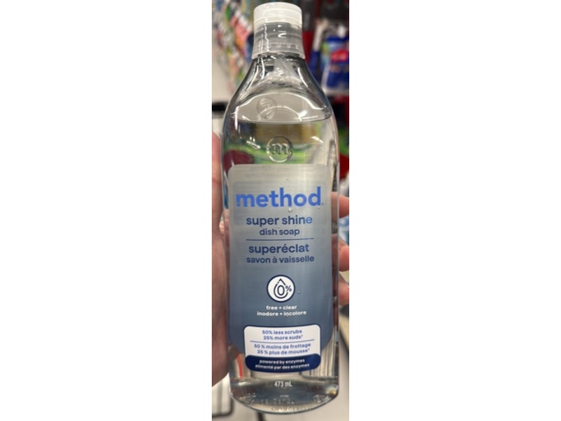 Method Super Shine Dish Soap, Free + Clear, 473 mL