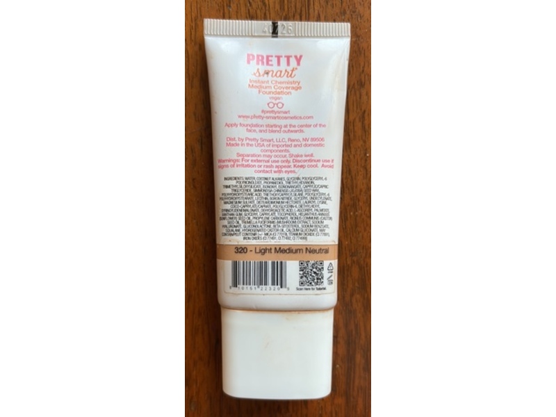 Pretty Smart Instant Chemistry Medium Coverage Foundation, 320 Light Medium Neutral, 1.08 fl oz/32 mL
