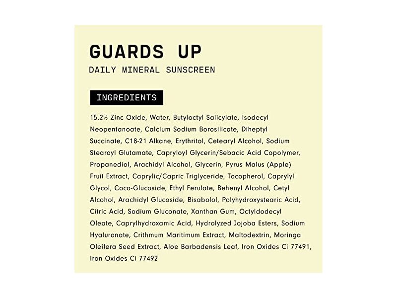 Versed Guards Up Daily Mineral Sunscreen , SPF 35, 2.5 oz/75 mL