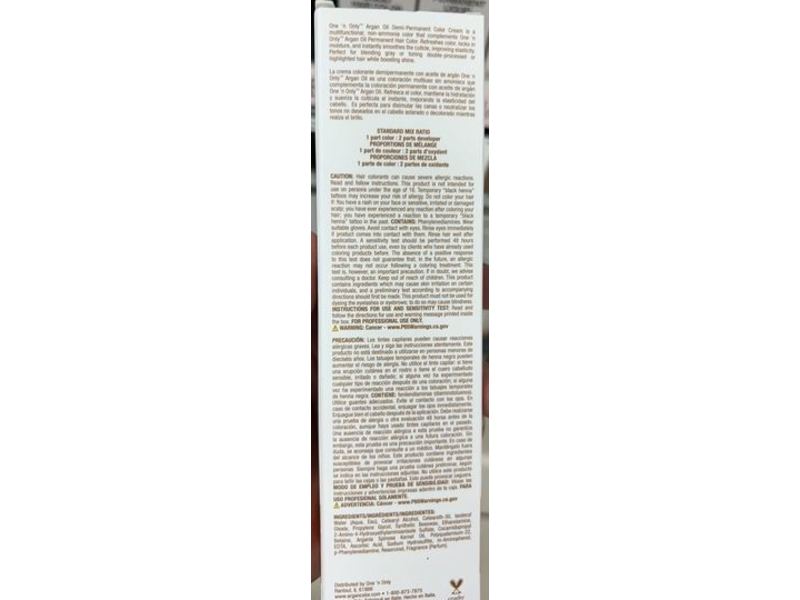 One 'n Only Demi-Permanent Color Cream, Argan Oil, 1N, 3 fl oz/90 mL