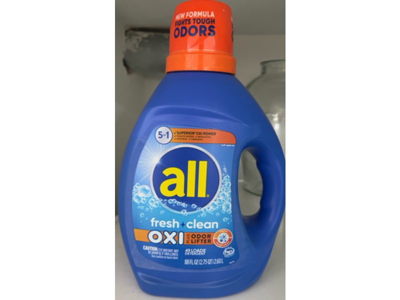 All Oxi Plus Odor Lifter Detergent, Fresh & Clean, 49 Loads, 88 fl oz/2.60 L