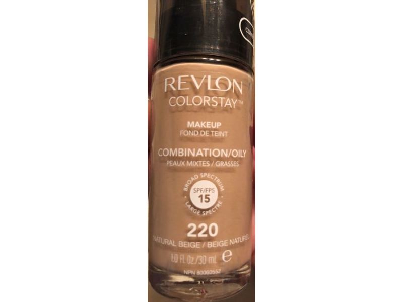 Revlon Color Stay Makeup, SPF 15, 220 Natural Beige,1.0 fl oz/30 mL