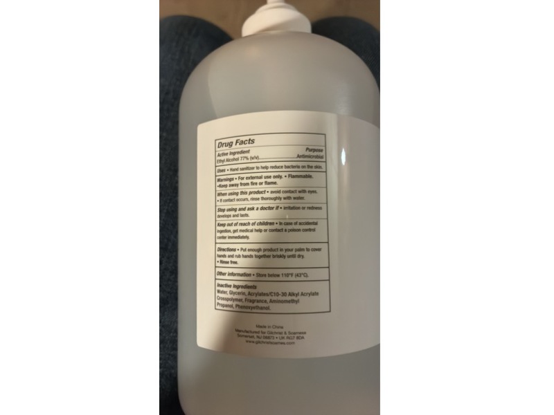 Gilchrist & Soames Instant Hand Sanitizer, 33.8 fl oz/1L