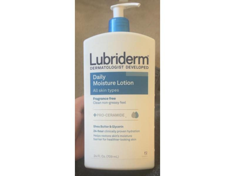 Lubriderm Daily Moisture Fragrance-Free Lotion, All Skin Types, 24 fl oz/ 709 mL