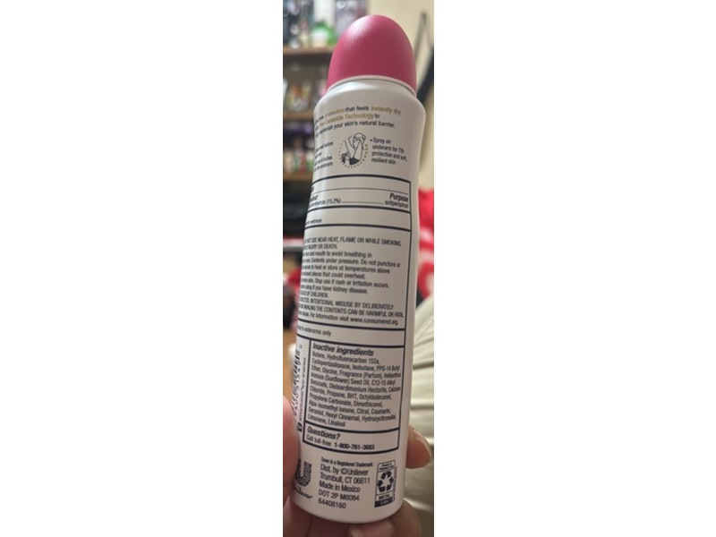 Dove Advanced Care Dry Spray, Dragon Fruit & Coconut Cream, 3.8 oz/107 g, Pack Of 3