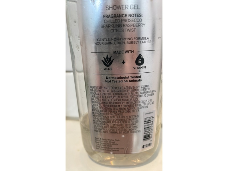 Bath & Body Works Shower Gel, Peace Iced Raspberry Bellini, 10 fl oz/295 mL