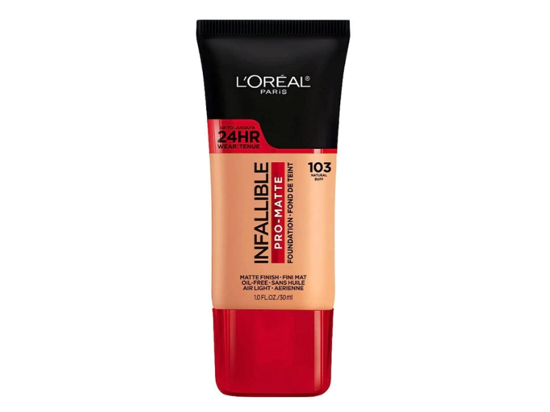 L'Oreal Paris Infallible Pro-Matte Foundation Makeup, Natural Buff, 1 fl oz/30 mL