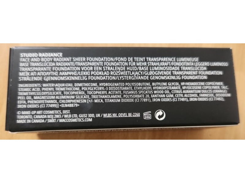M.A.C Studio Radiance Face & Body Radiant Sheer Foundation, C1, 1.7 fl oz/50 mL