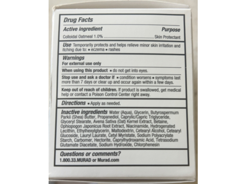 Murad Daily Defense Colloidal Oatmeal Cream, 1.7 fl oz/50 mL