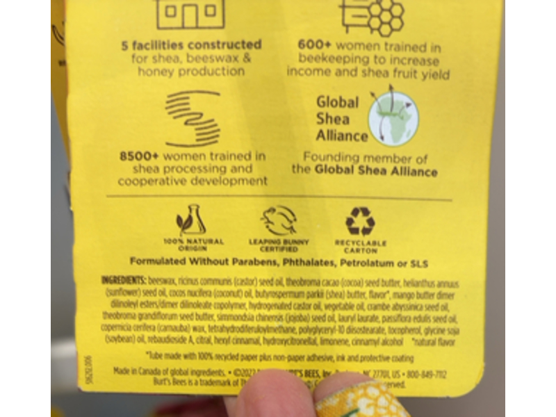 Burt's Bee Moisturizing Lip Balm, Shea + Passion Fruit Oil, 0.34 oz/9.63 g