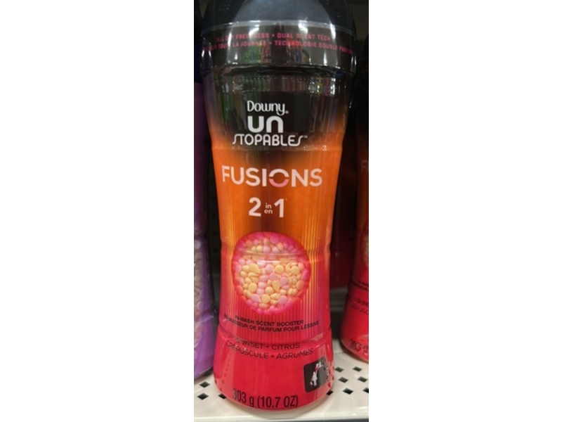 Downy Unstopables Fusions 2 In 1 In-Wash Laundry Scent Booster, Sunset & Citrus, 10.7 oz/303 g