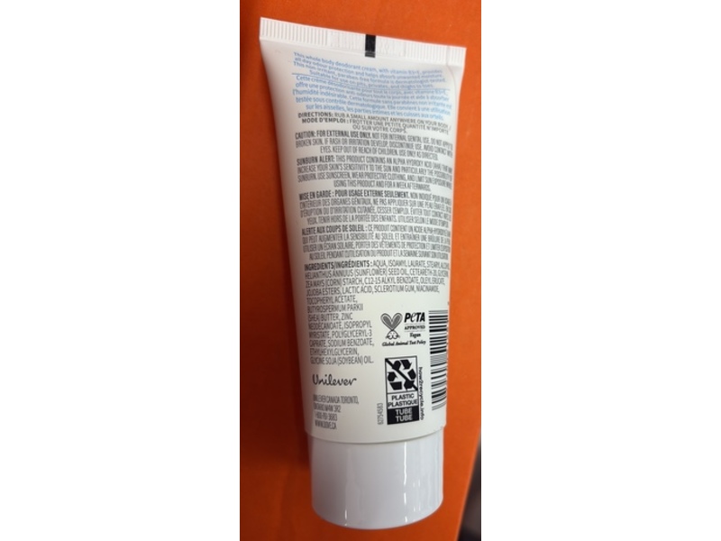 Dove Whole Body Deodorant Cream, 73 mL