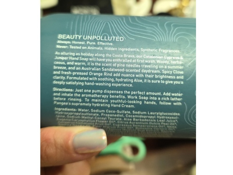 Pangea Hand Soap, Catalonian Cypress & Juniper, 15.6 fl oz/461 mL