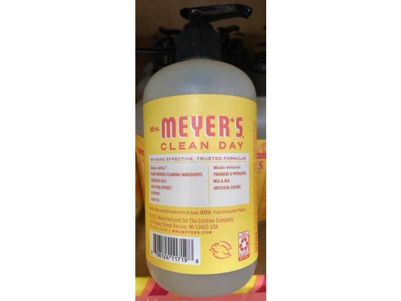 Mrs. Meyer's Clean Day Hand Soap, Lemonade Scent, 12.5 fl oz/370 mL