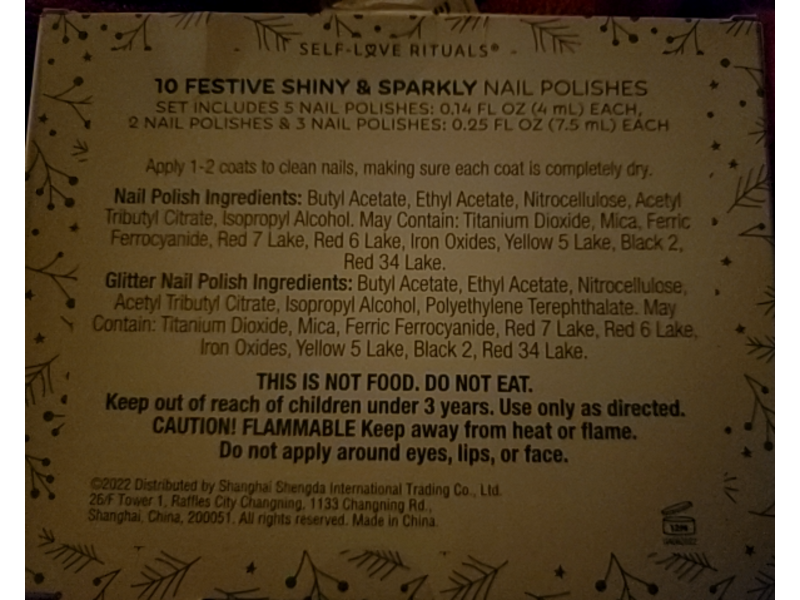 Self Love Rituals 10 Festive Shiny & Sparkly Nail Polishes, 10 Count