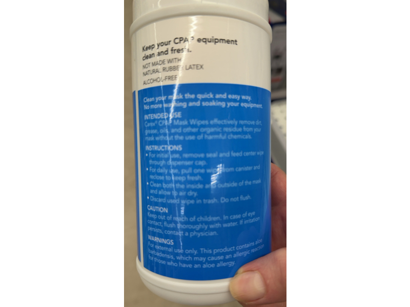 Carex Cpap Mask Wipes, Unscented, 62 Count