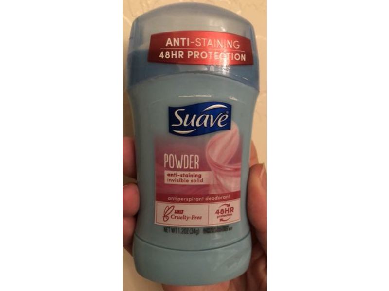 Suave Powder Anti-Staining Invisible Solid Antiperspirant Deodorant, 1.2 oz/34 g