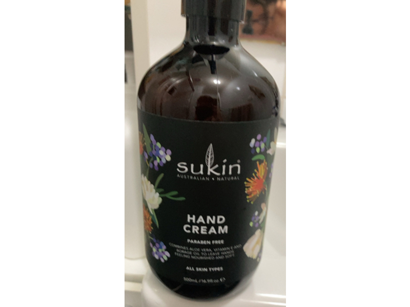 Sukin Hand Cream, Aloe Vera, Vitamin E & Borage Oil, 16.9 fl oz/500 mL