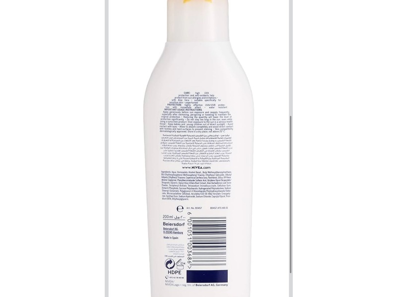 Nivea Sun Sensitive Immediate Protect Sun-Allergy Protection Sun Lotion, SPF 50+, 200 mL