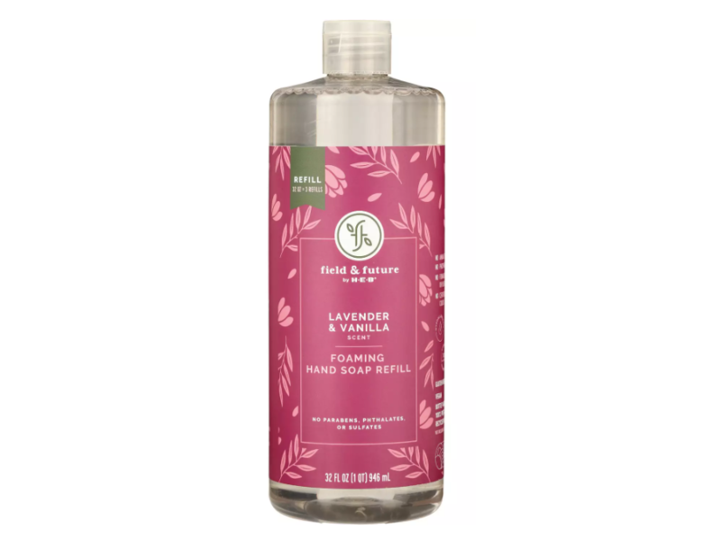 Heb Field & Future Foaming Hand Soap Refill, Lavender & Vanilla Scent, 32 fl oz/946 mL