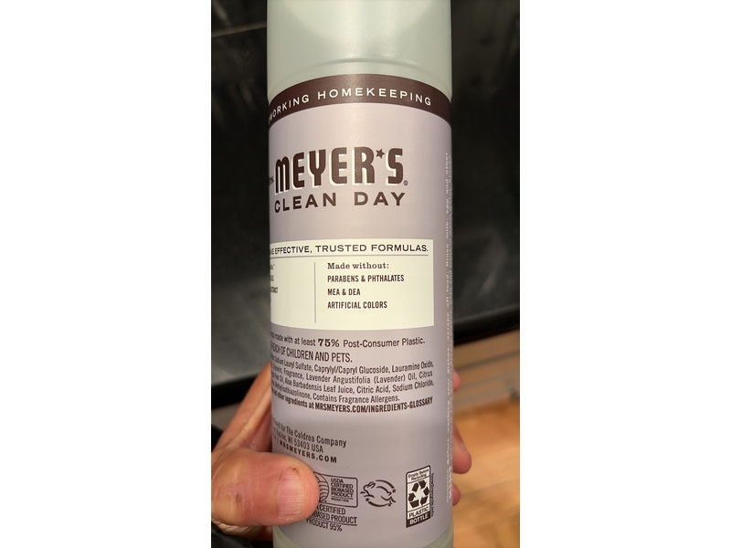 Mrs. Meyer's Clean Day Dish Soap, Lavender Scent, 24 fl oz/710 mL