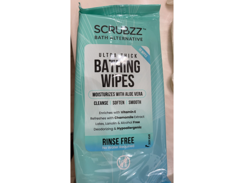 Scrubzz Ultra Thick Bathing Wipes, 10 Count, Pack Of 4