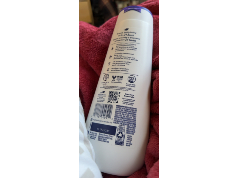 Dove Unwinding Body Wash, Blueberry & Moon Milk, 20 fl oz/591 mL, Pack Of 4