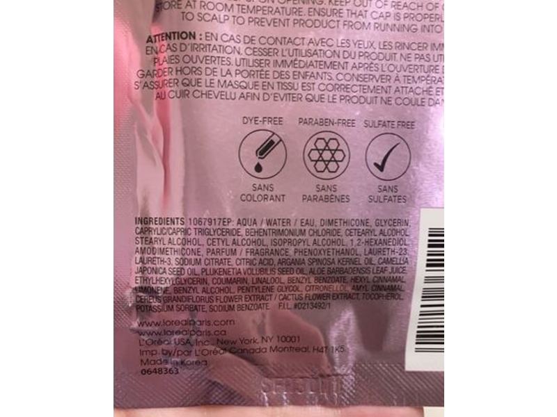 L'Oreal Paris Ever Pure Deep Moisture Hair Sheet Mask, 1 Count