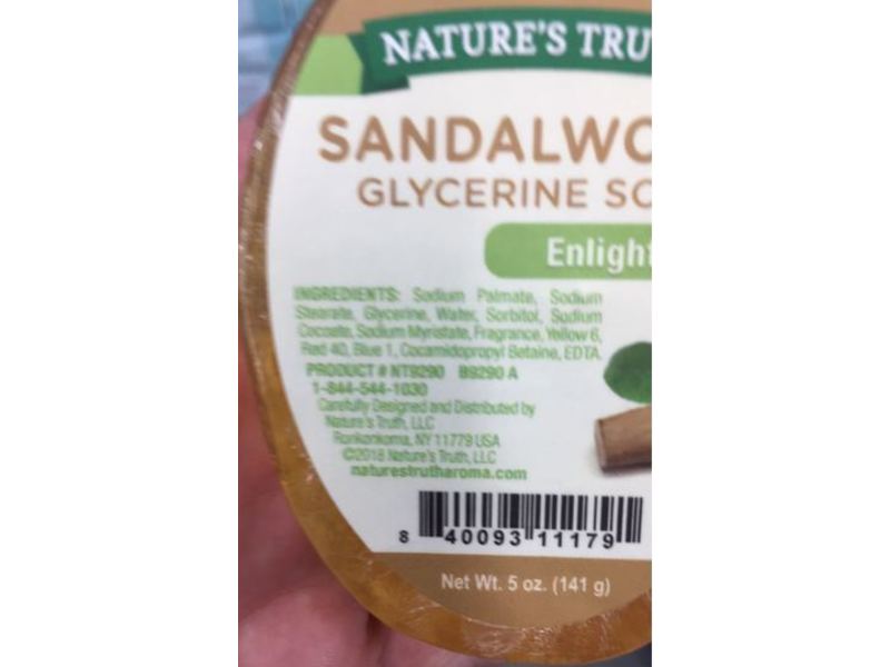 Natures Truth Enlightening Glycerine Soap, Sandalwood, 5 oz/141 g