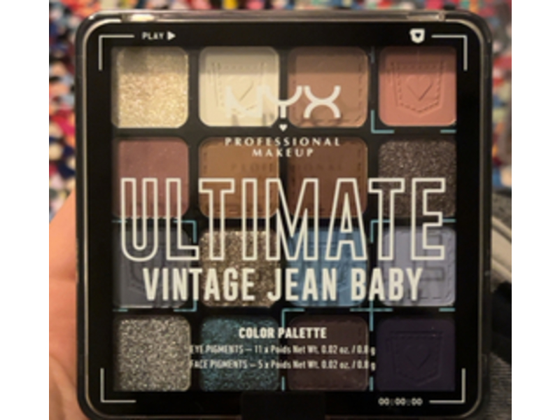 NYX Ultimate Eyeshadow Palette, Vintage Jean Baby, 0.02 oz/0.8 g
