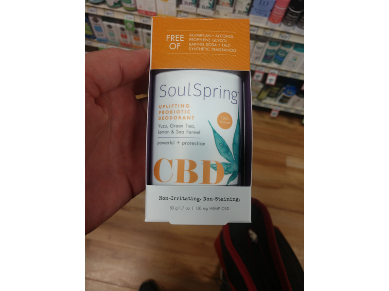 Soul Spring Uplifting Probiotic Deodorant, Cbd, 1.7 oz/50 g