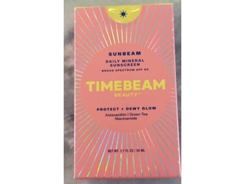 Timebeam Sunbeam Daily Mineral Sunscreen, SPF 50, 1.7 fl oz/50 mL