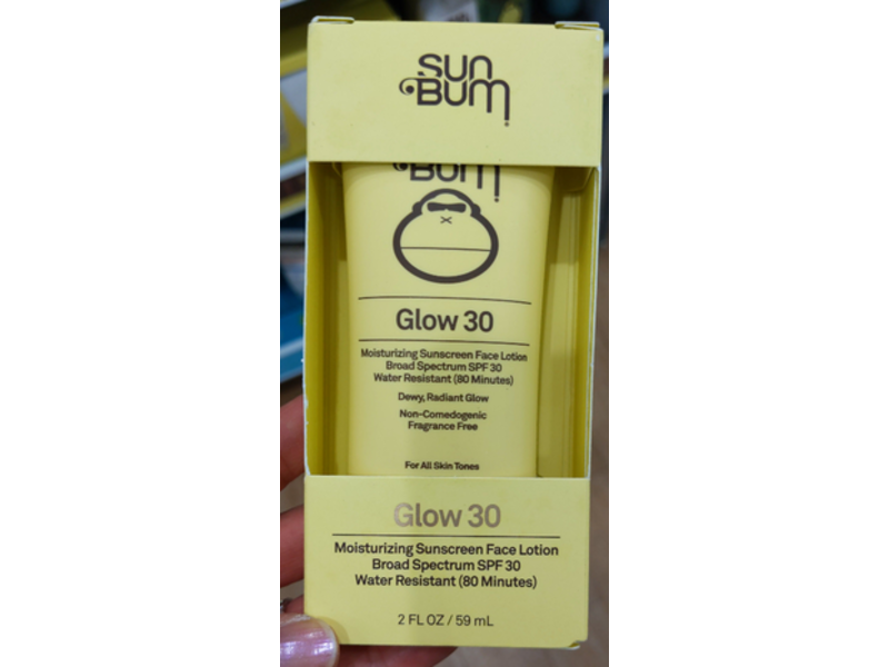 Sun Bum Moisturizing Sunscreen Face Lotion, Glow 30, SPF 30, 2 fl oz/59 mL