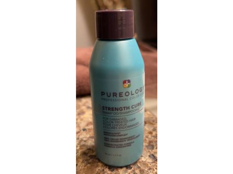 Pureology Strength Cure Shampoo, Damaged, Colour- Treated Hair, 1.7 fl oz/50 mL