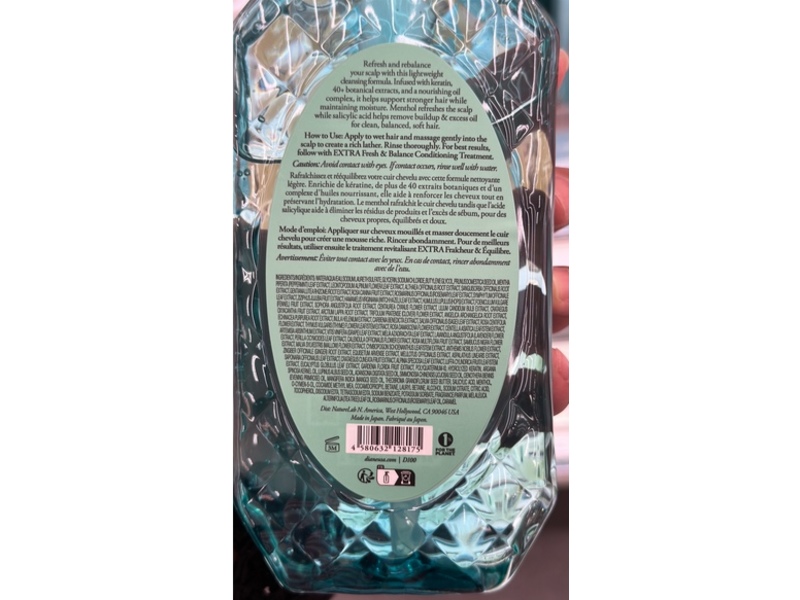 Diane Perfect Beauty Extra Fresh & Balance Cooling Scalp & Hair Care Shampoo, 15.2 fl oz/450 mL