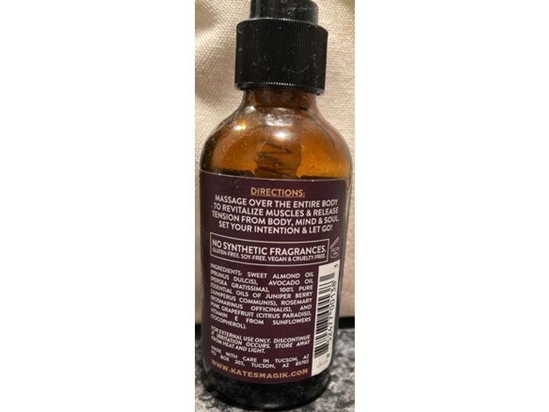Kate's Magik Massage + Body Oil, Letting Go, 4 fl oz/118 mL