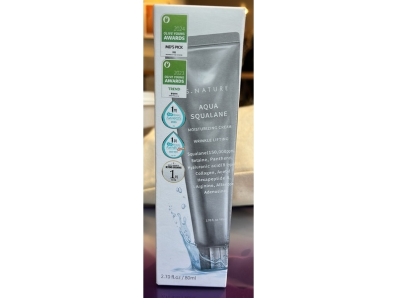 S. Nature Aqua Squalane Moisturizing Cream, 2.70 fl oz/80 mL