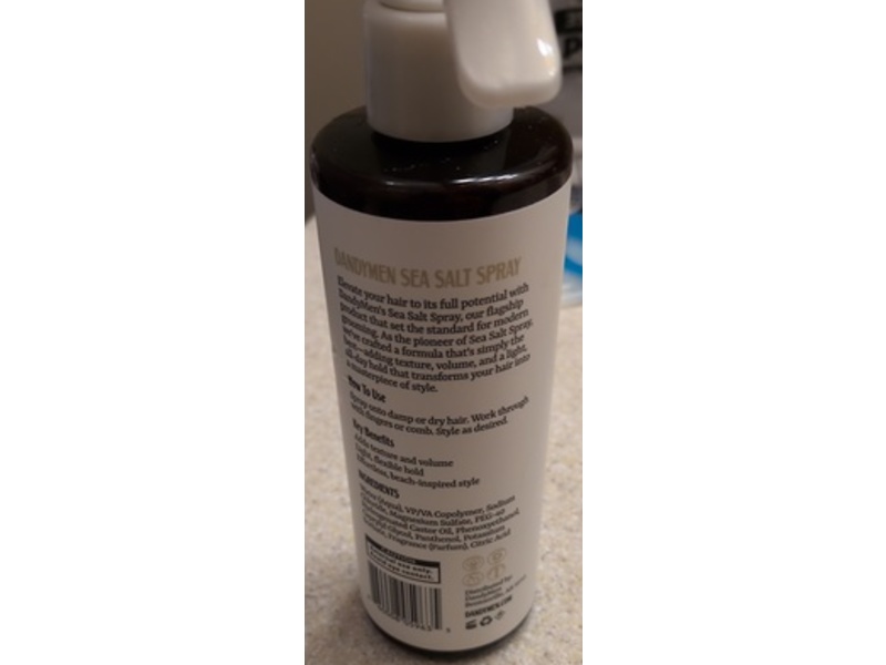 DandyMen Daily Sea Salt Spray, Tobacco Vanilla, 8.45 fl oz/250 mL