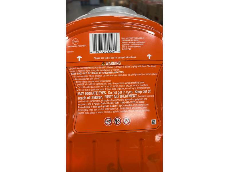 Tide Ultra Oxi Odor Eliminators Power Pods, 122 oz/3.48 Kg, 72 Count