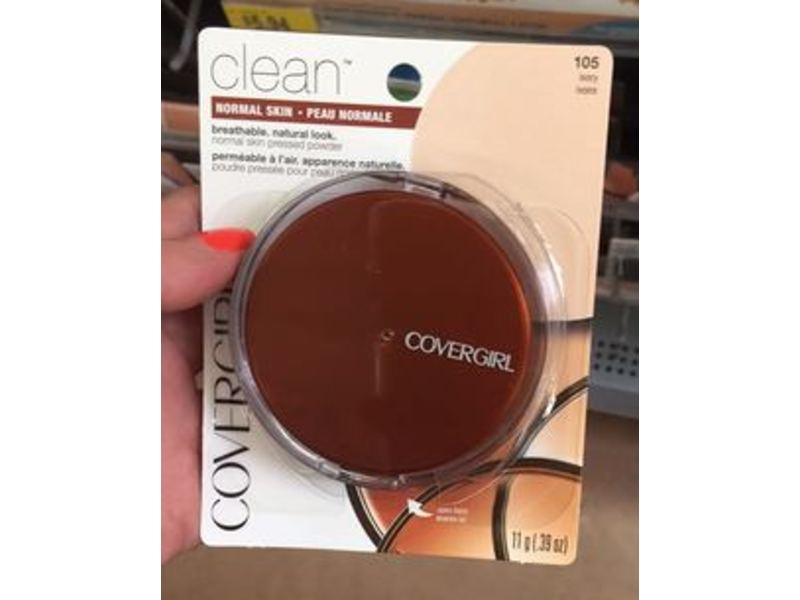 CoverGirl Clean Pressed Powder, 105 Ivory, 0.39 oz/11 g
