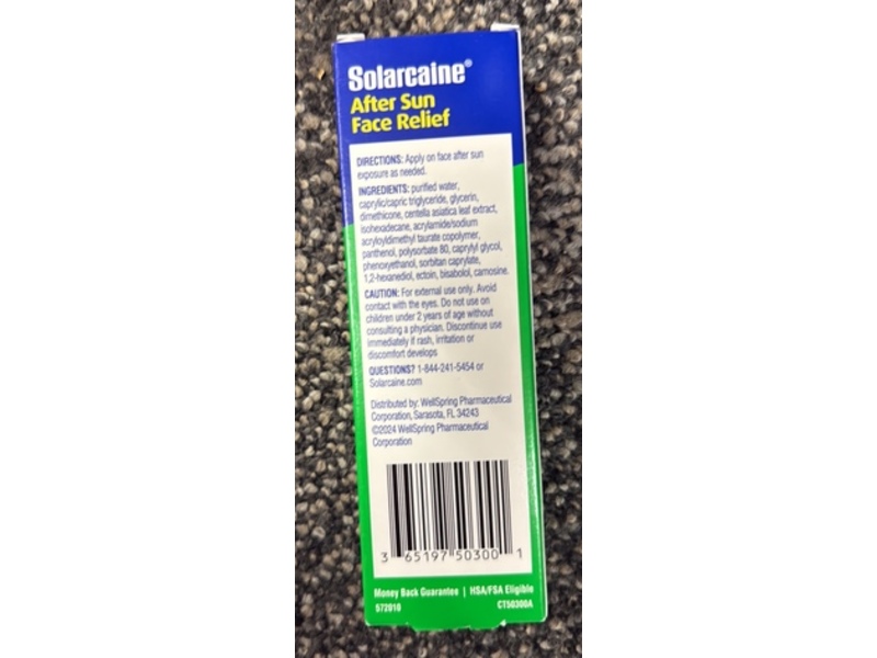 Solarcaine After Sun Face Relief Cooling & Moisturizing Gel, 1.5 fl oz/42.5 g