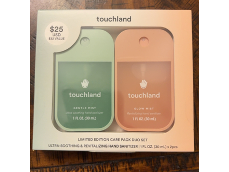 Touchland Ultra Soothing & Reviatlizing Hand Sanitizer, Gentle Mist + Glow Mist, 1 fl oz/30 mL, 2 Count