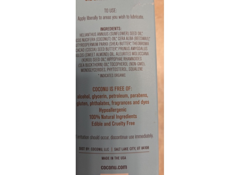 Coconu Lubricant Oil, 3 oz/88 mL