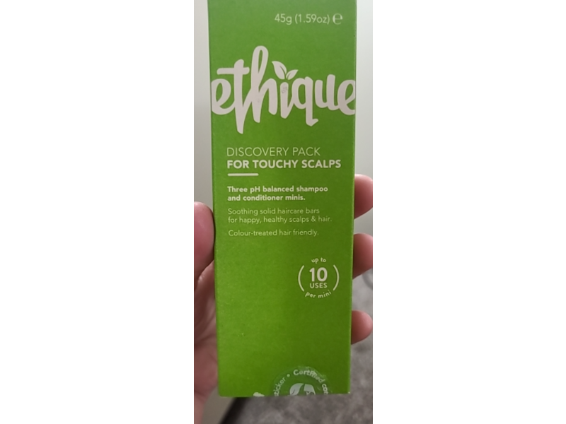 Ethique For Touchy Scalps Shampoo & Conditioner Bar,Heali Kiwi + Bar Minimum + In The Buff, 1.59 oz/45 g, 3 Count