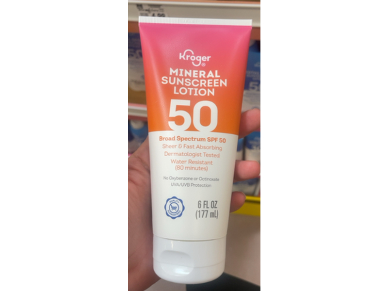 Kroger Mineral Sunscreen Lotion, SPF 50, 6 fl oz/177 mL