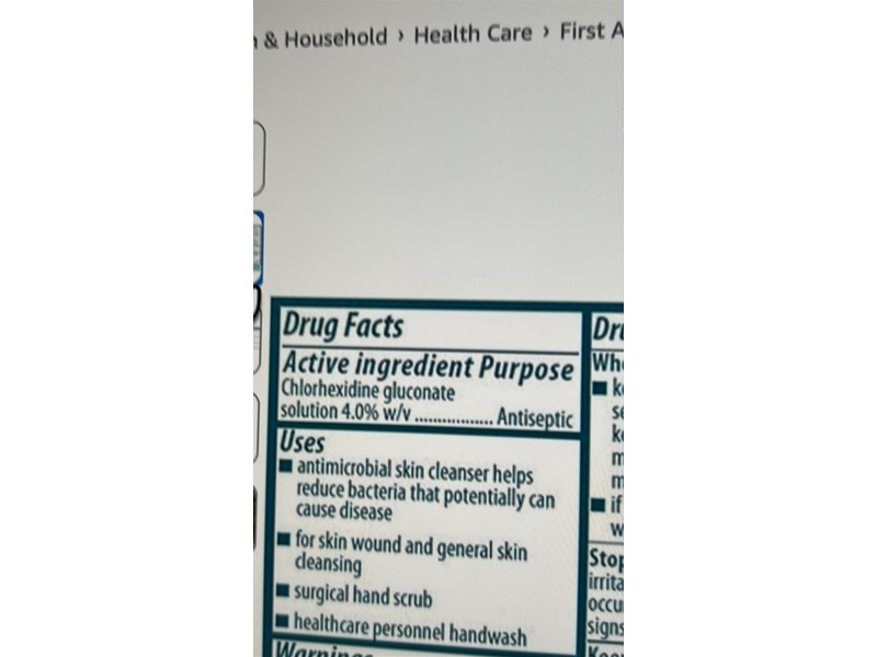 Hibiclens Antiseptic/Antimicrobial Skin Cleanser, 4 fl oz /118 mL