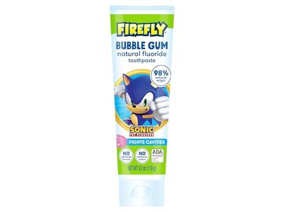 Firefly Kids Natural Fluoride Toothpaste, Bubble Gum, 4.2 oz/119 g