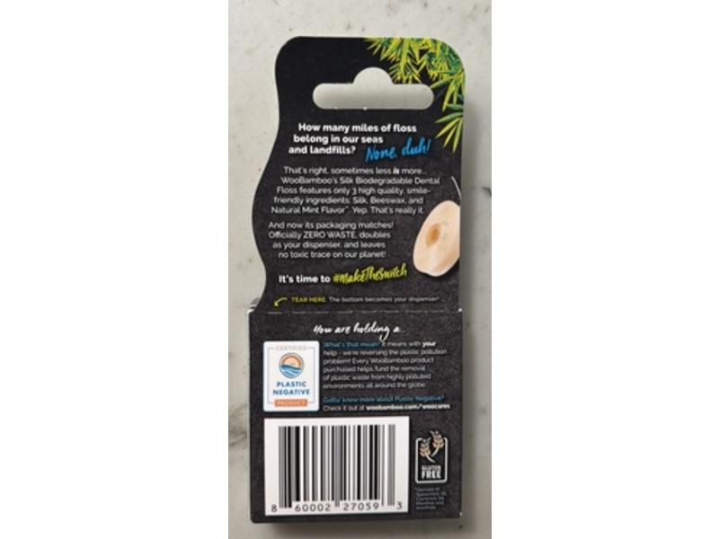 WooBamboo Biodegradable Silk Dental Floss, Mint, Pack Of 4