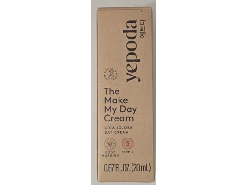 Yepoda The Make My Day Cream Cica Jojoba Day Cream, 0.67 fl oz/20 mL