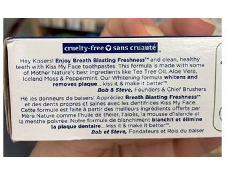 Kiss My Face Whitening Toothpaste, Cool Mint Gel, 4.5 oz/127.6 g